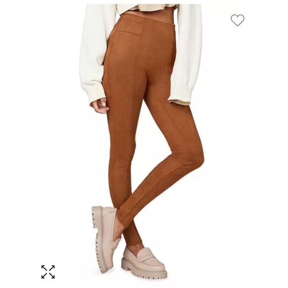 Faux Suede Leggings Rich Caramel - SPANX - Size LARGE - Picture 2 of 6